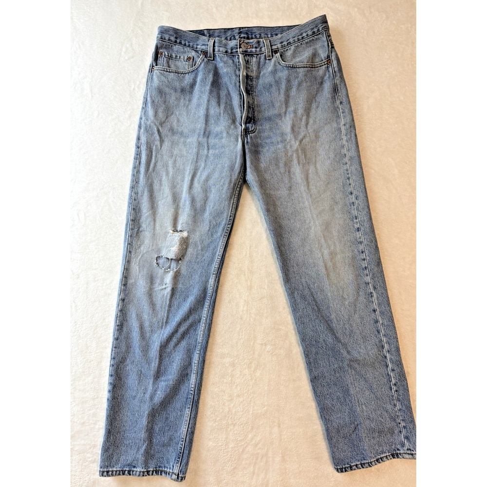 Vintage 90's Levis‎ 501 Button Fly Made in USA Jeans Mens Sz 38x32 (Fits 35x32)